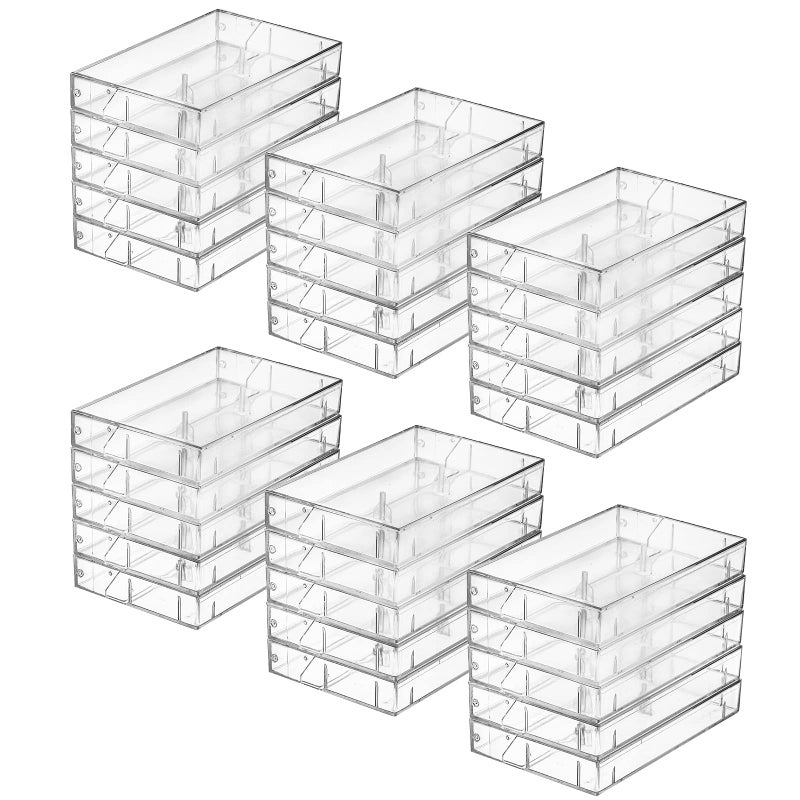 Fasmov 30 Pack Cassette Tape Cases, Clear Plastic Storage Cases, Perfect for Audio Cassette Tape Organization, 4.25" L x 2.75" W x 0.6" H - Image 1